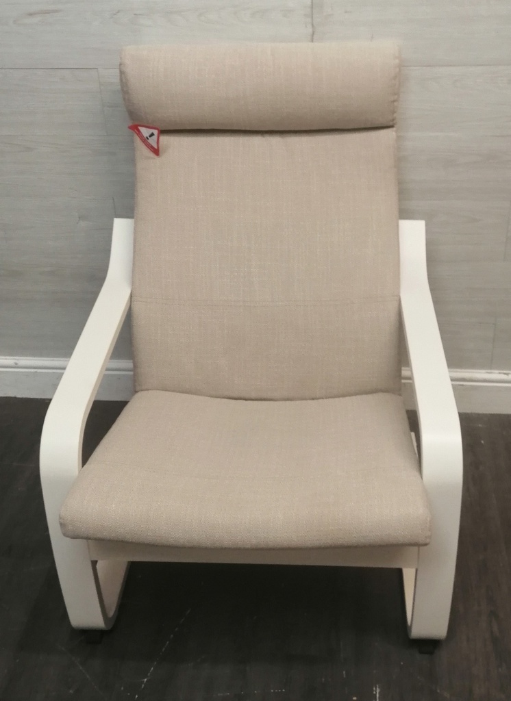 IKEA ‘POÄNG’ BEIGE FABRIC ARMCHAIR