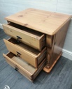 PINE THREE DRAWER BEDSIDE