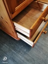 Double pine wardrobe with drawers