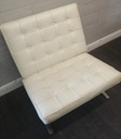 Classic style Modern Barcelona Chair in Cream faux Leather