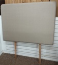 4ft6&quot; Beige/Brown Toned Tall Fabric Headboard