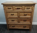 LARGE RUSTIC STYLE PINE EIGHT DRAWER  CHEST