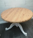 ROUND SOLID PINE  SHABBY CHIC WHITE PAINTED TABLE