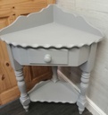 LOVELY PAINTED GREY CORNER TABLE