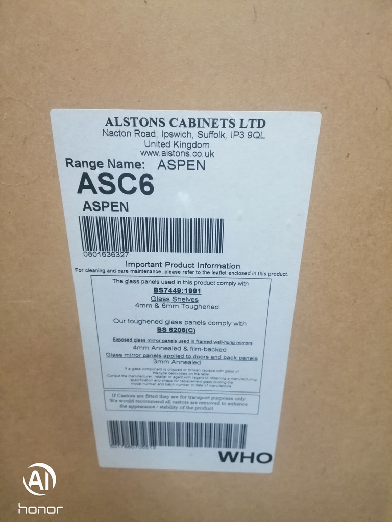 ALSTONS White Six Drawer Chest