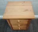 Quality solid pine three drawer bedside chest
