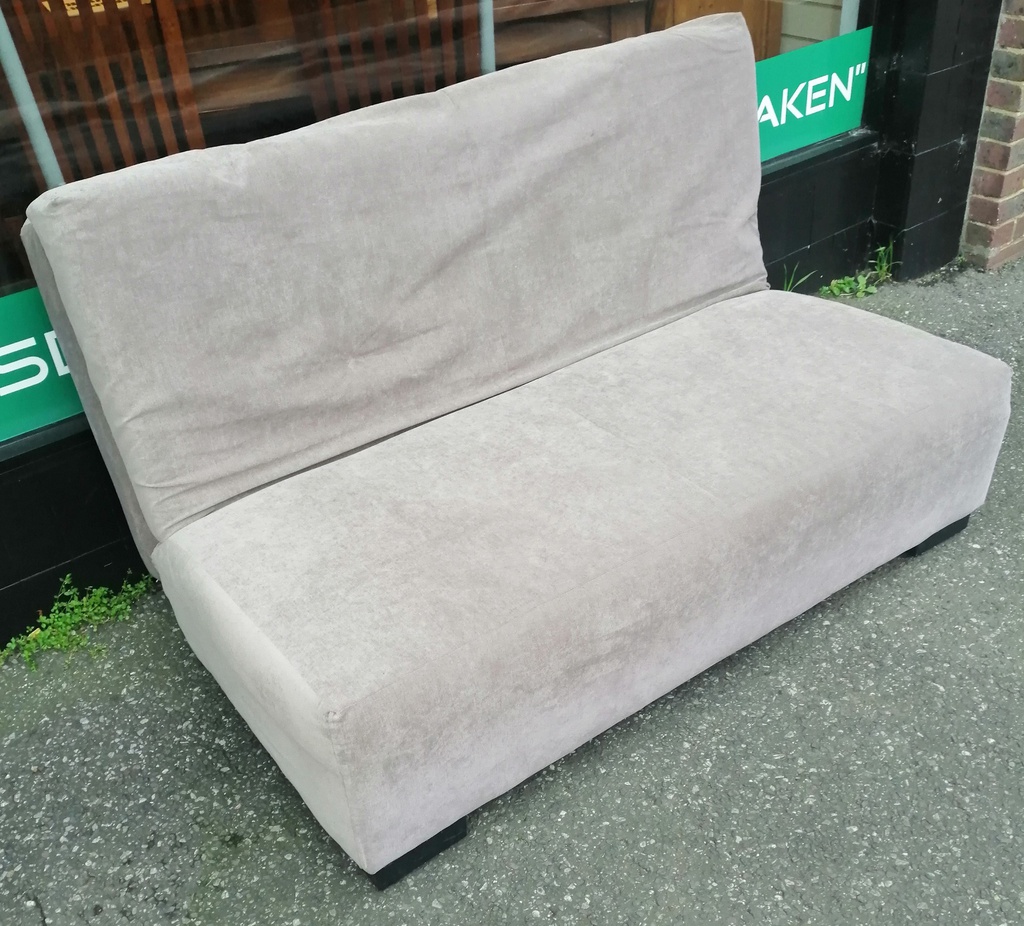 BEIGE FUTON STYLE SOFA BED