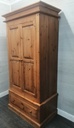 Solid double pine wardrobe with drawer