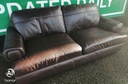 Brown leather large two seater sofa