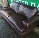Brown leather large two seater sofa