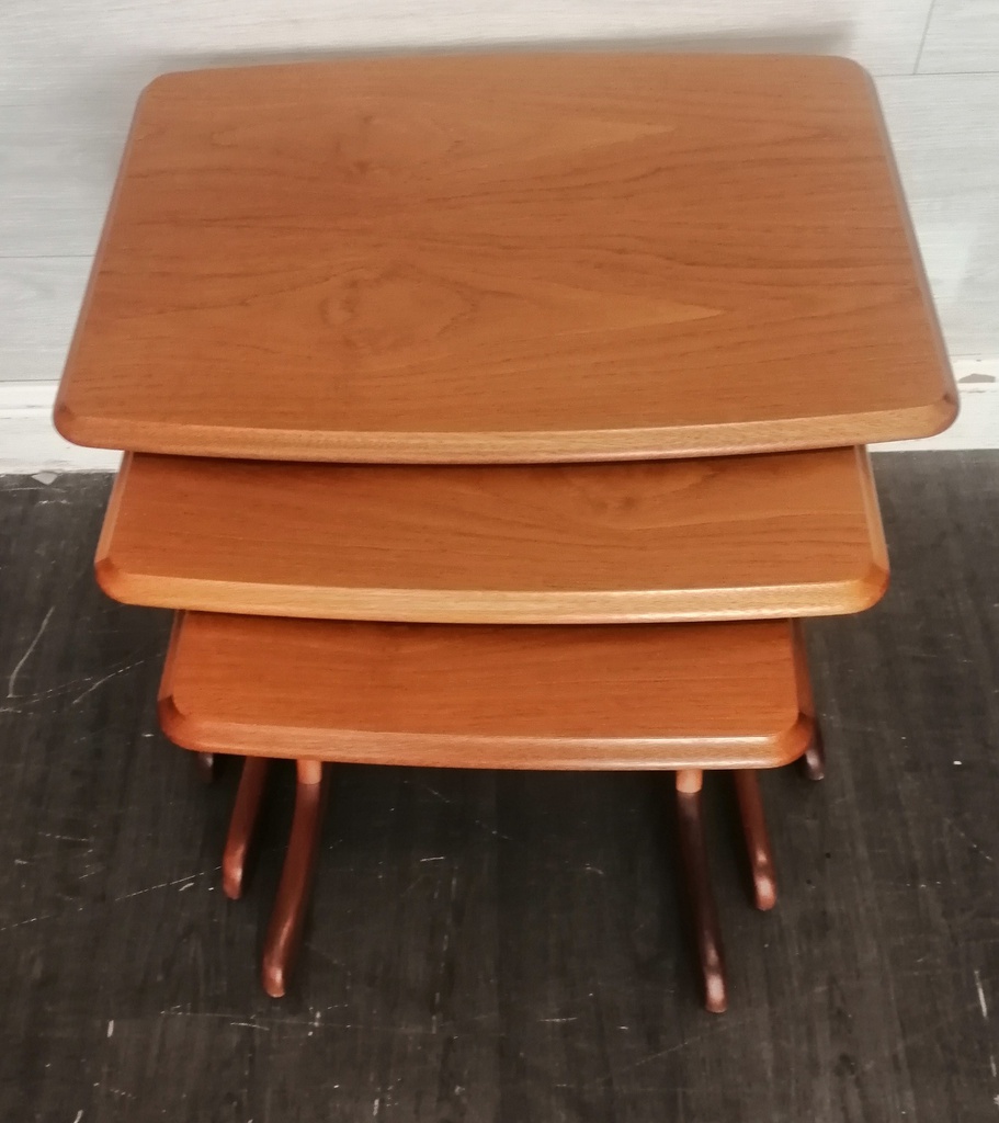 Retro Style Teak Nest of Three Tables