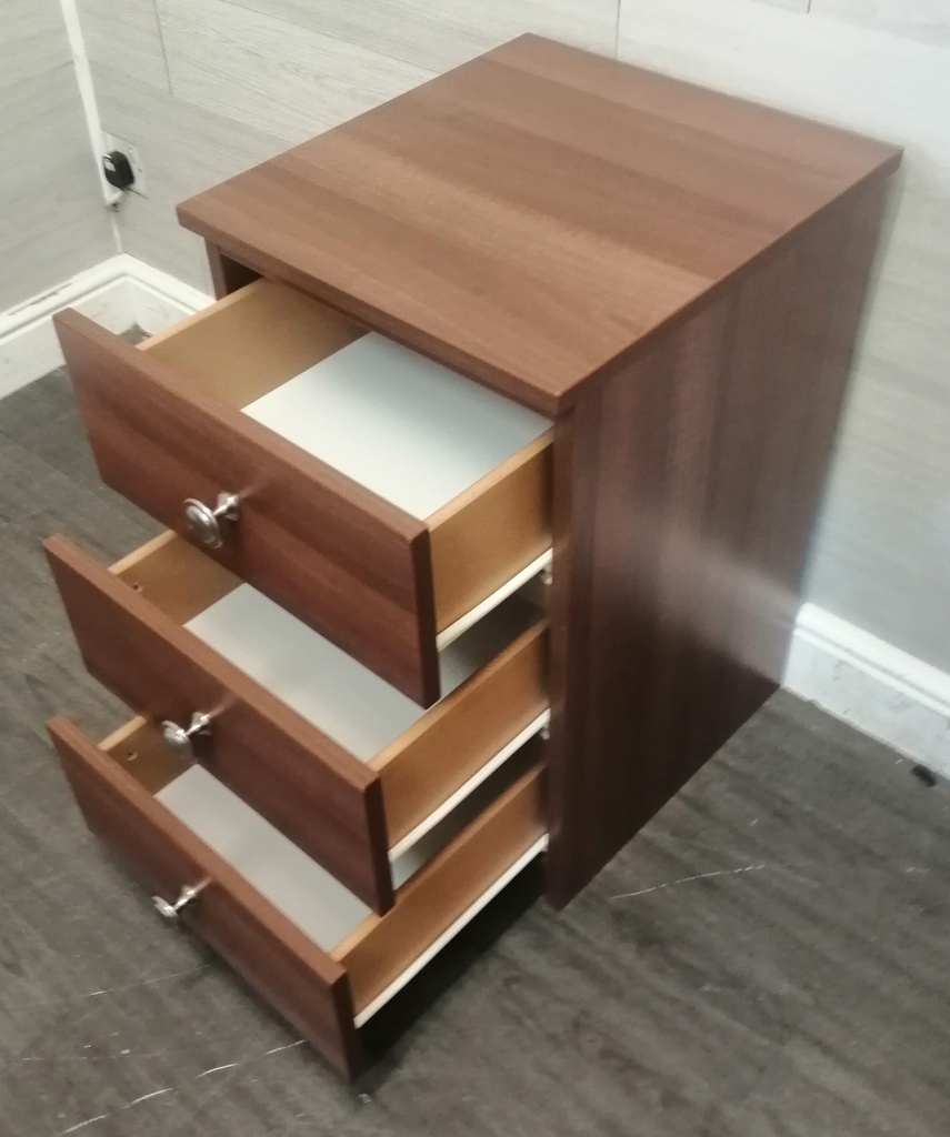 Modern three drawer bedside chest