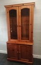 Glazed two door  pine dresser / cupboard