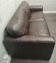 LARGE TWO SEATER BROWN LEATHER SOFA