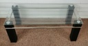 BLACK GLASS TOP COFFEE TABLE