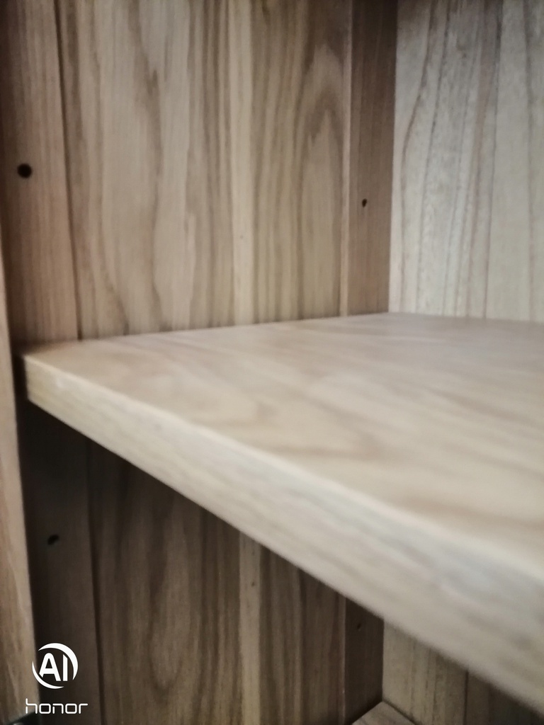 OAK GLAZED FRONTED DISPLAY UNIT WITH CUPBOARD