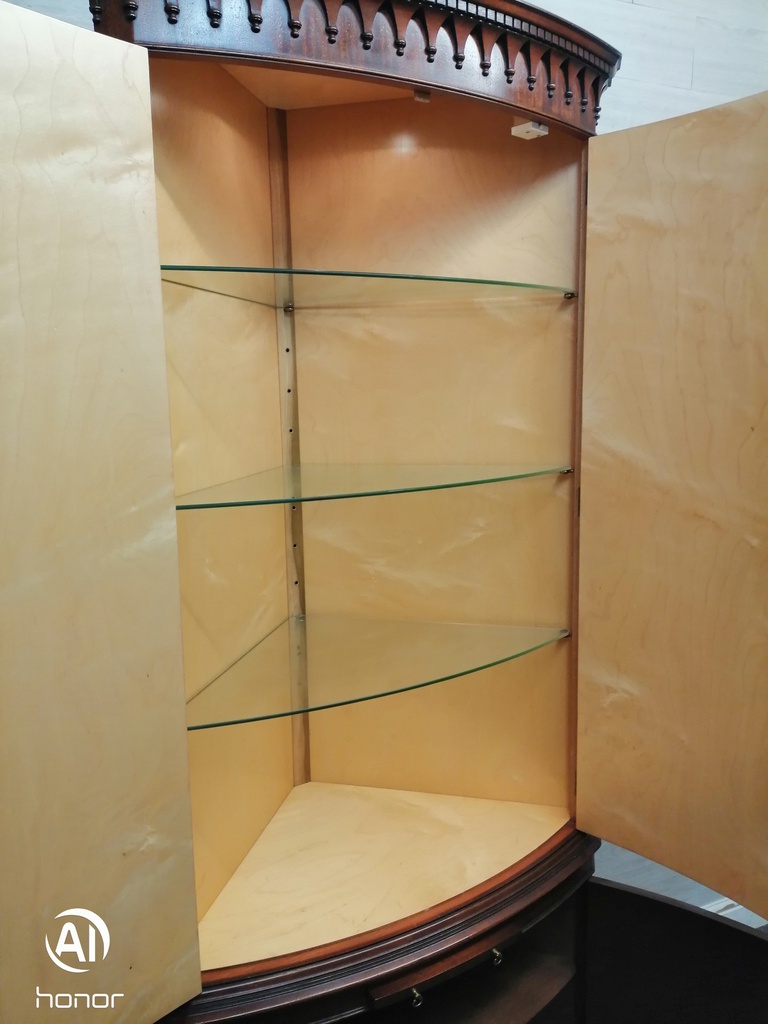 Quality Repro Mahogany Corner Drinks Cabinet