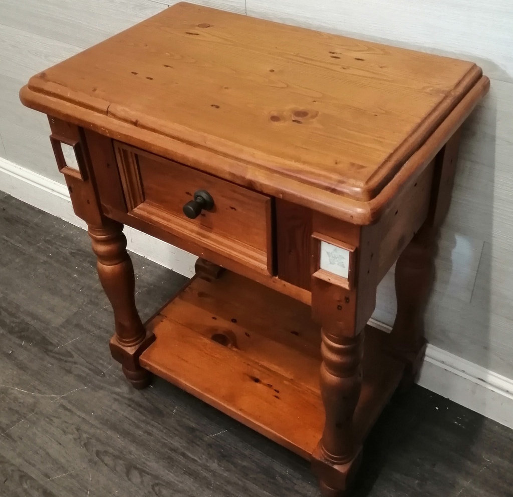 Quality Mexican Pine Side Table with Drawer