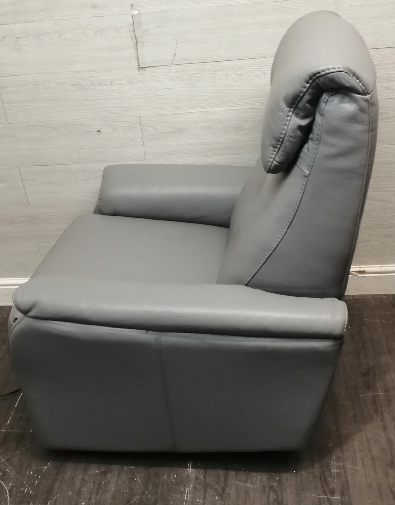 GREY LEATHER ELECTRIC RECLINER ARMCHAIR FROM JOHN LEWIS