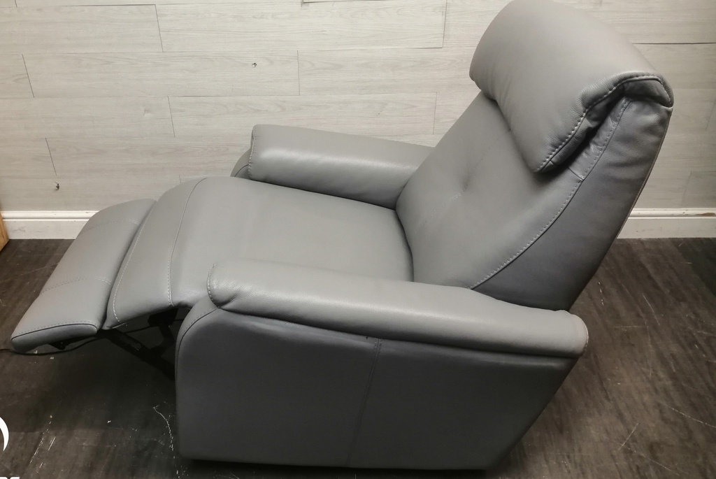 GREY LEATHER ELECTRIC RECLINER ARMCHAIR FROM JOHN LEWIS