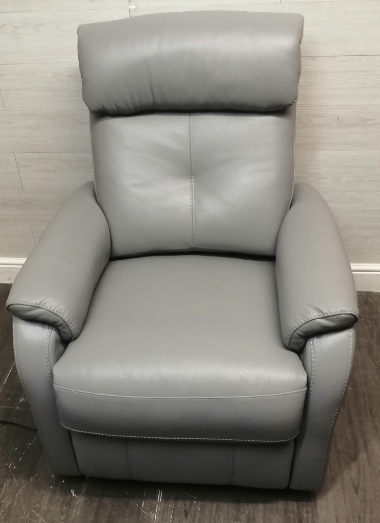 GREY LEATHER ELECTRIC RECLINER ARMCHAIR FROM JOHN LEWIS