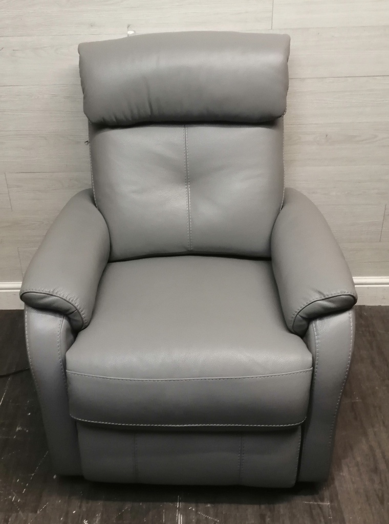 GREY LEATHER ELECTRIC RECLINER ARMCHAIR FROM JOHN LEWIS