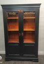 LOVELY PAINTED GLASS DISPLAY BOOKCASE / CABNIT