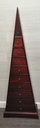 DARK WOOD PYRAMID CHEST OF 9 DRAWERS