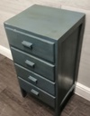 Painted retro four drawer bedside chest / side table