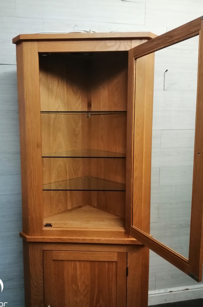 Part Glazed Oak Corner Unit