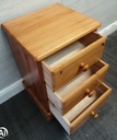 Quality solid pine three drawer bedside chest
