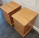 Pair of bedside chests with tea tray