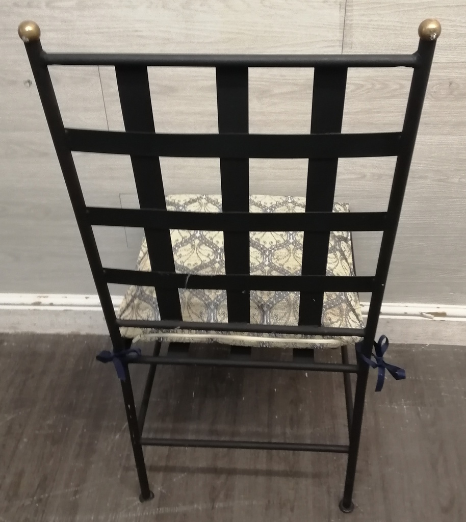 Black Metal Frame Glass Top Table &amp; Four Chairs