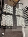 Black Metal Frame Glass Top Table &amp; Four Chairs