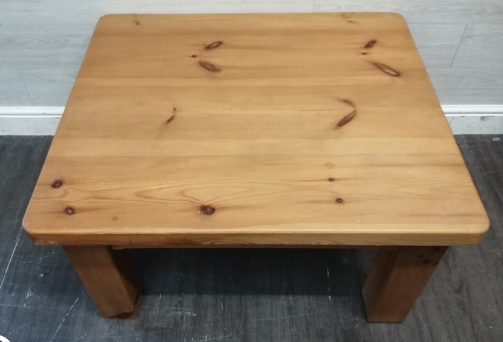 Solid chunky pine coffee table