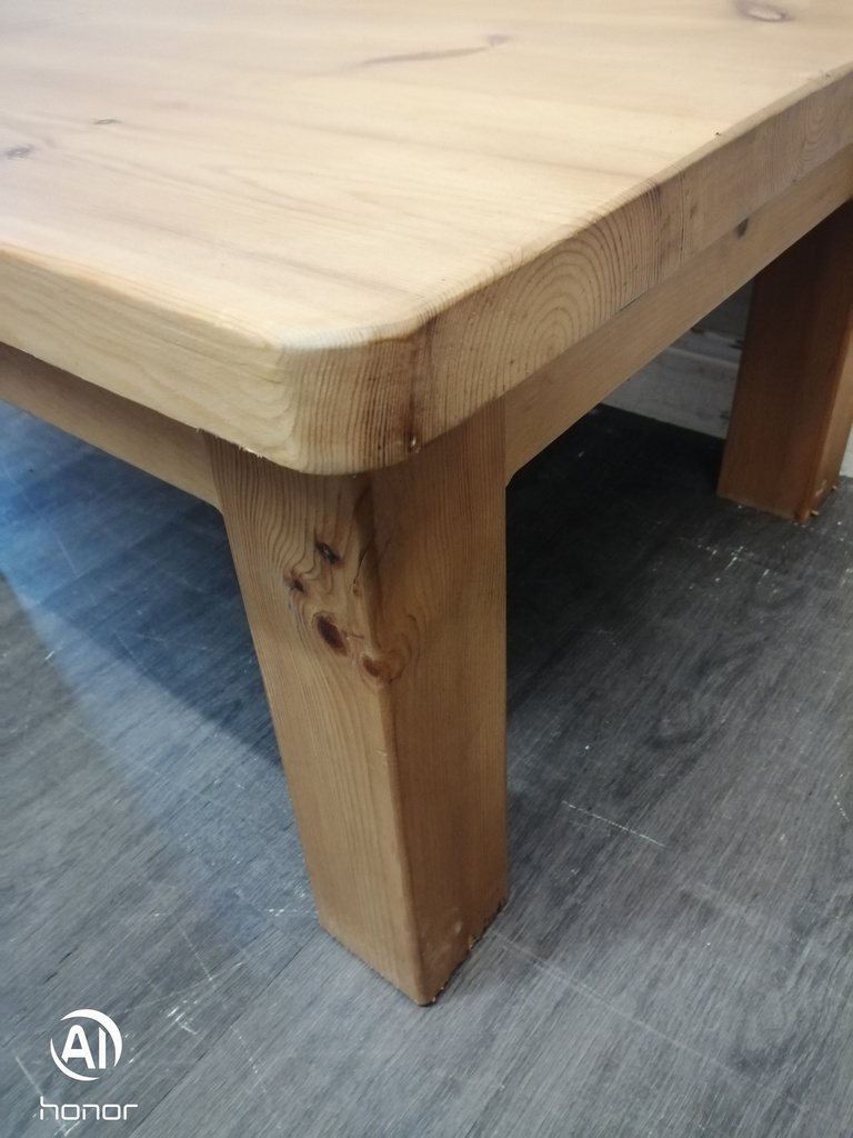 Solid chunky pine coffee table