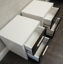 Pair of two drawer modern black &amp; white bedsides