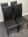 SET 4 BLACK FAUX LEATHER DINING CHAIRS