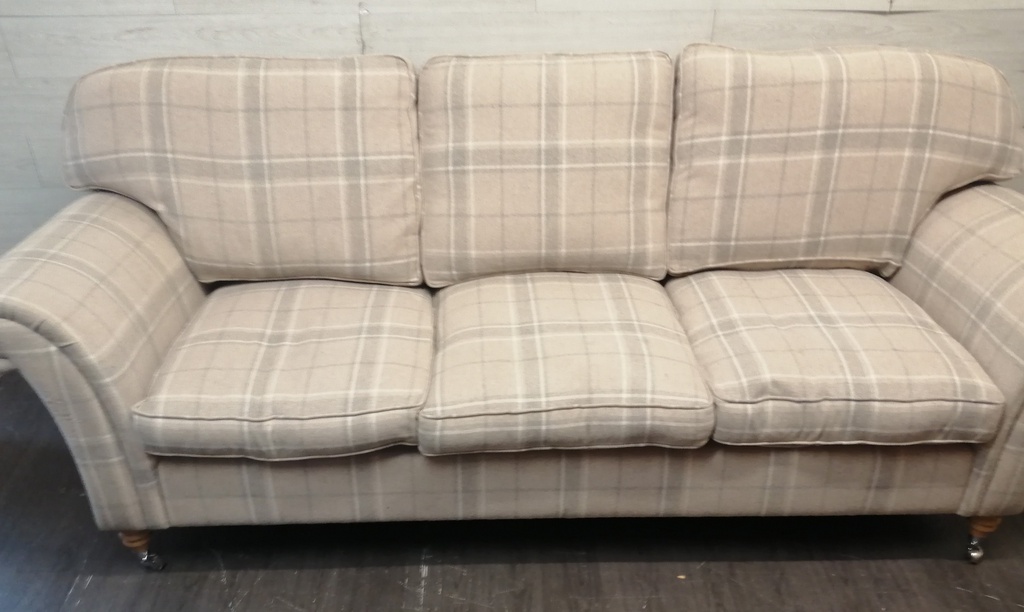Lovely Laura Ashley Three Seater Check Sofa