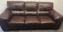 Three seater leather brown sofa