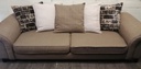 Brown Toned Large Three Seater Pillow Back Sofa