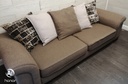 Brown Toned Large Three Seater Pillow Back Sofa