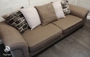 Brown Toned Large Three Seater Pillow Back Sofa