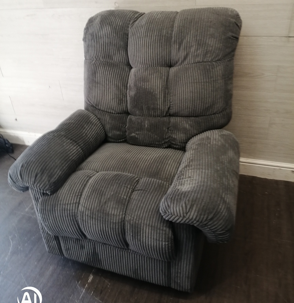 Grey electric recliner armchair