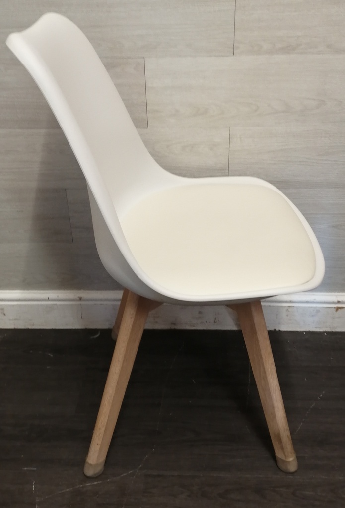SET OF 6 MODERN WHITE EAMES STYLE CHAIRS