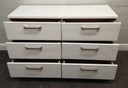 WHITE/GREY SIX DRAWER MERCHANT STYLE CHEST
