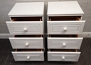 PAIR ALSTONS WHITE THREE DRAWER BEDSIDE CHESTS