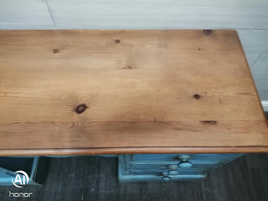 Solid Pine Painted Seven  Drawer Dressing Table / Desk