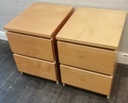 Pair of beech style bedside chests