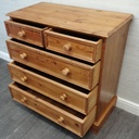 Solid pine five drawer chest